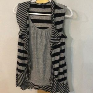 Fang faux two piece tank ruffles XL